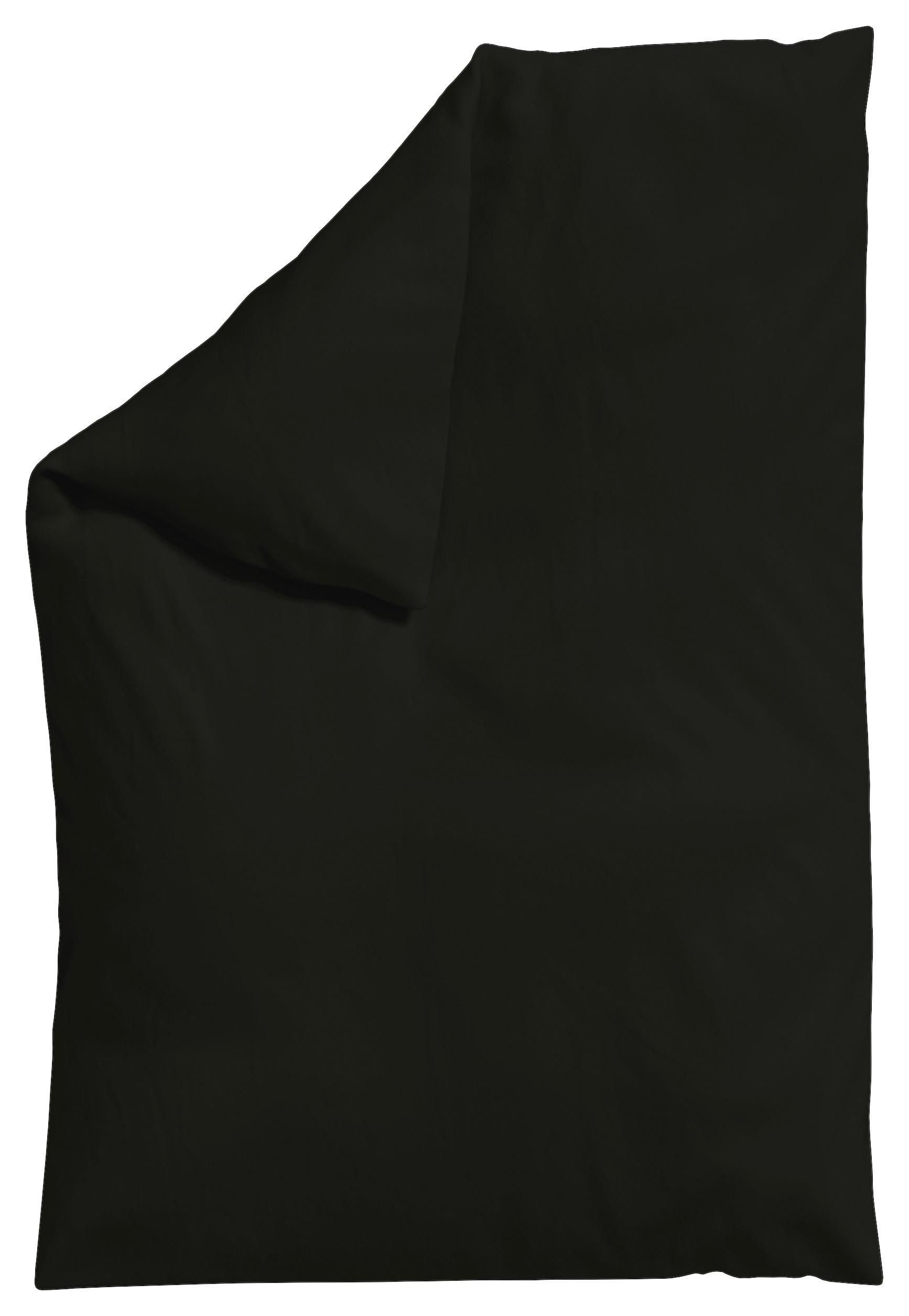 Bettdeckenbezug Woven Satin Schwarz ca. 135-140x200cm - Schwarz, Basics, Textil (135-140/200cm) - Schlafgut