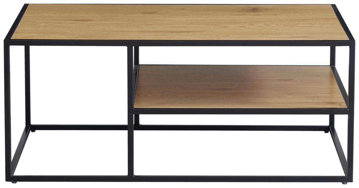 Dohányzóasztal Kenny - tölgyfa színű/fekete, Modern, faalapú anyag/fém (90/38/40cm) - Mömax