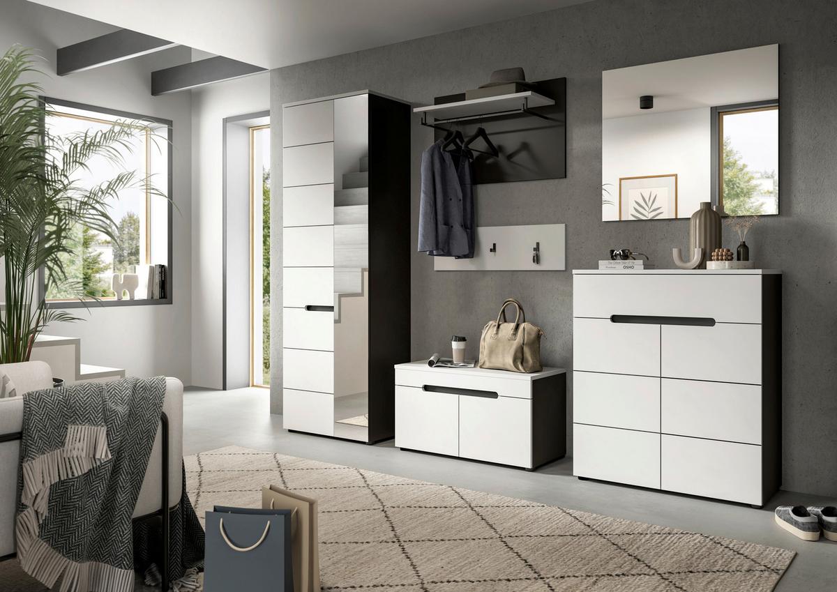 Predsoba Canu, Bela, Siva, 4-Delna - siva/bela, Design, leseni material (175/190/37cm) - Livetastic