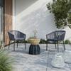 Gartensessel-Set 2-er Benicia Blau aus Metall/Textil - Blau/Schwarz, MODERN, Textil/Metall (55/76/63cm) - Bessagi Garden