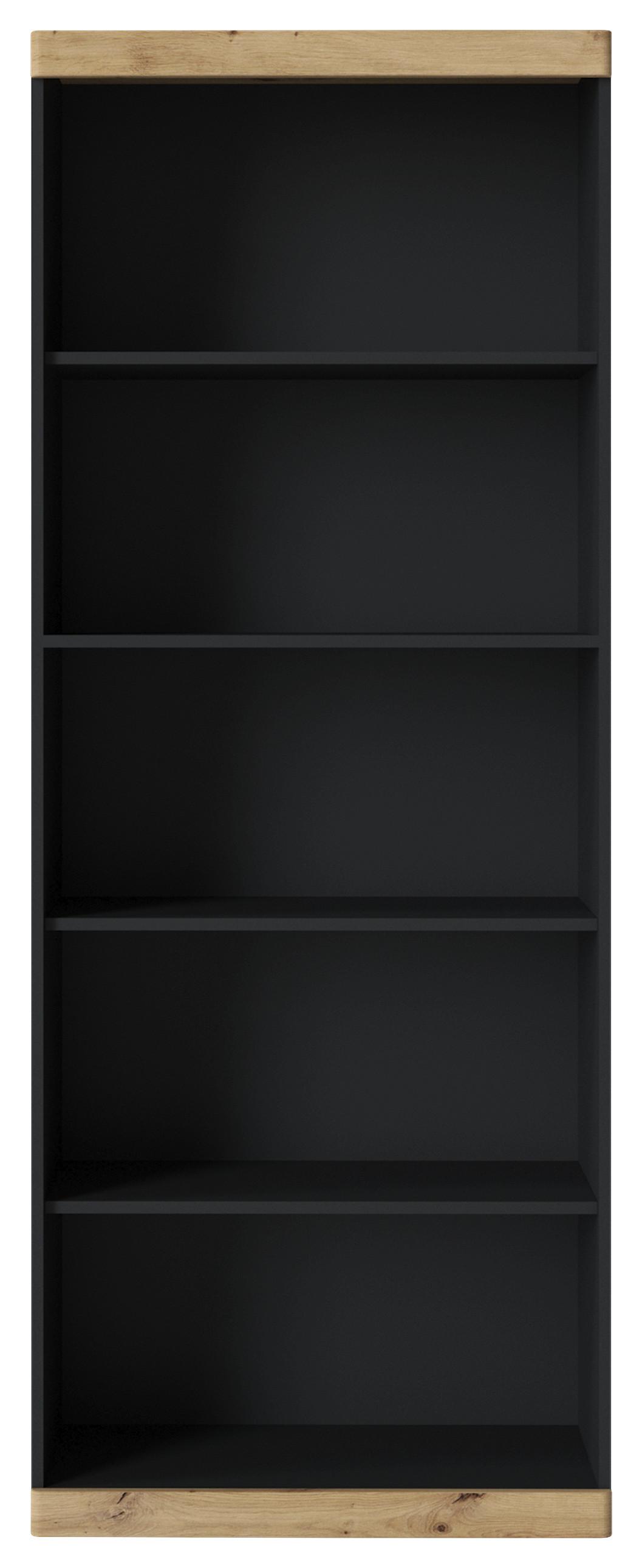 Regal Turino, Antracit, Barva Hrasta - antracit/hrast artisan, Trend, leseni material (75,8/196,5/39,9cm)