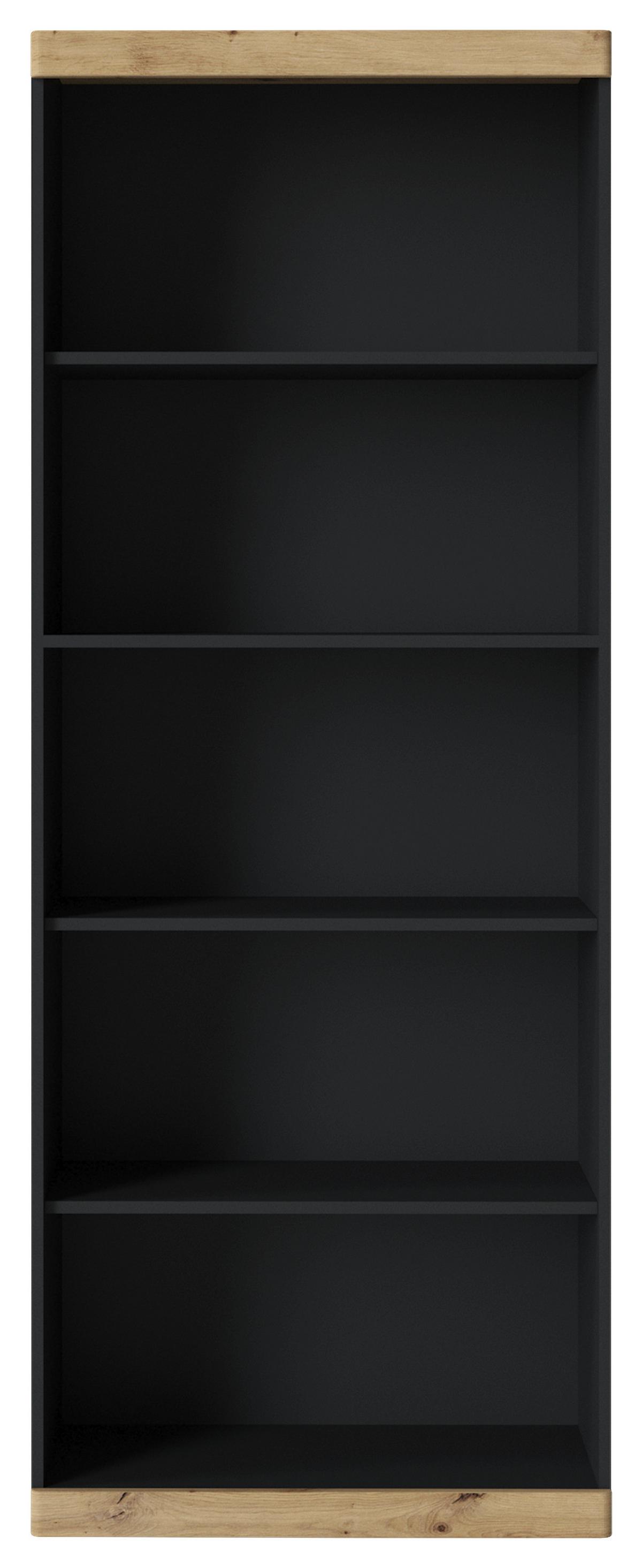 Regal Turino, Antracit, Barva Hrasta - antracit/hrast artisan, Trend, leseni material (75,8/196,5/39,9cm)