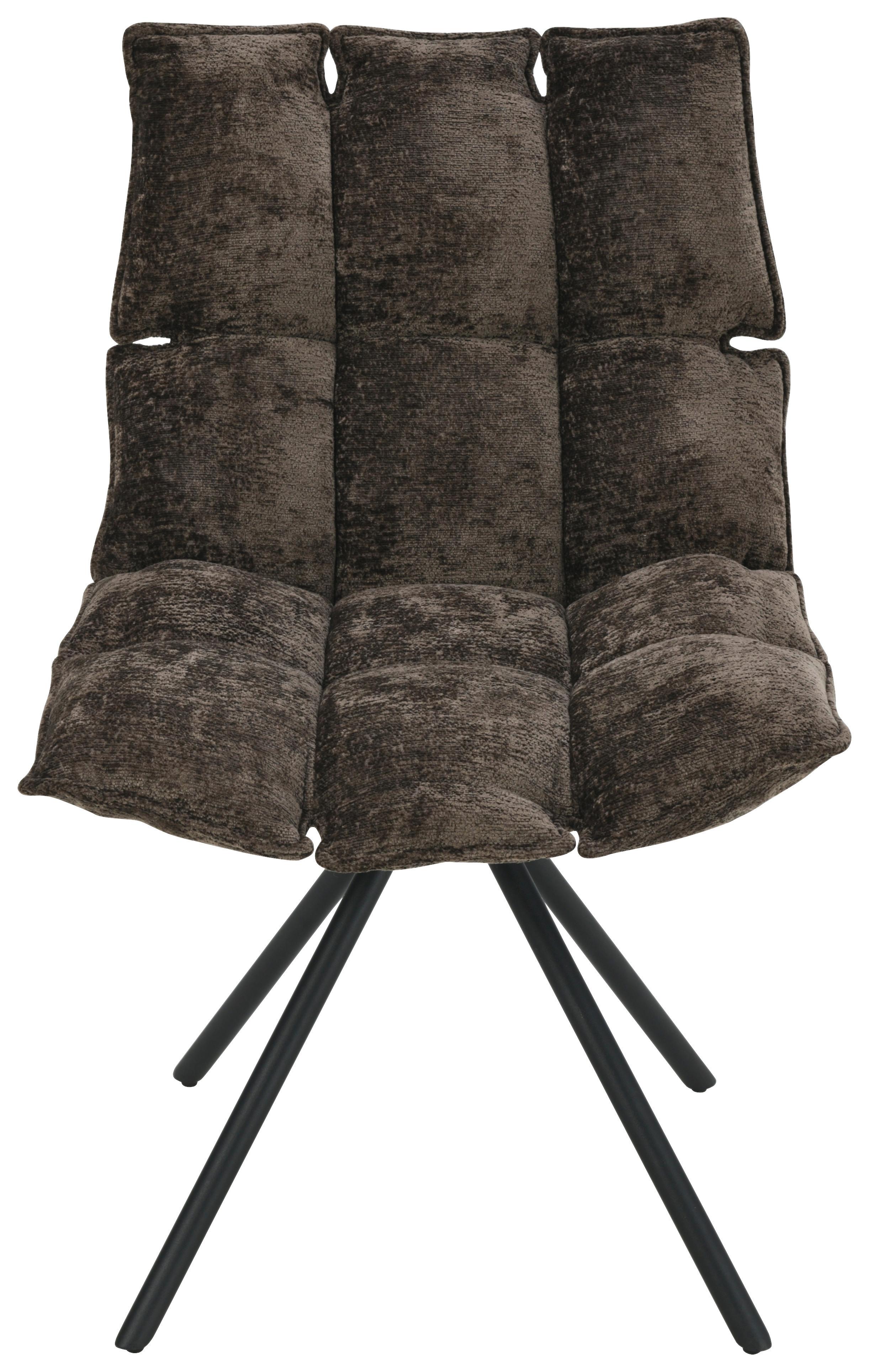Stuhl Carla Dunkelbraun - Dunkelbraun/Schwarz, Trend, Holz/Textil (57/86/66cm) - Mömax