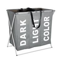 KOSZ NA PRANIE TRIO - szary, Basics, metal/tkanina (63/57/38cm) - Wenko