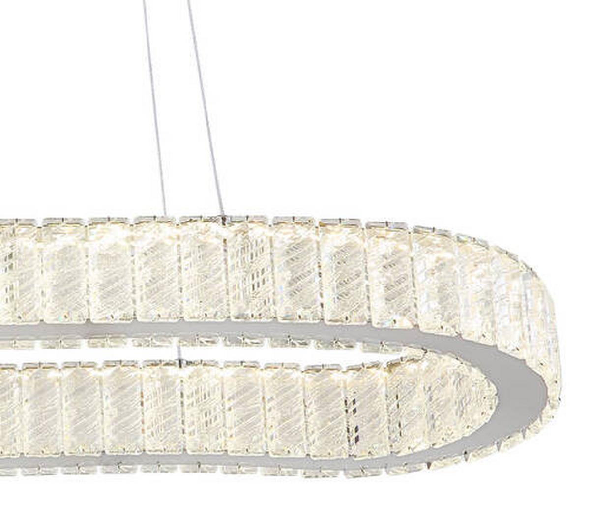 Viseča Led-svetilka Mucky, S Sijalko - barve kroma/prozorno, Konvencionalno, kovina/umetna masa (89/31/120cm) - Globo