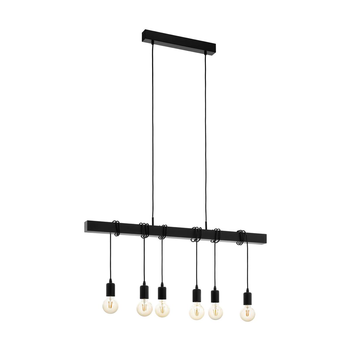 LAMPA WISZĄCA 49755* TOWNSHEND - czarny, Design, metal/drewno (100/10/110cm) - Eglo