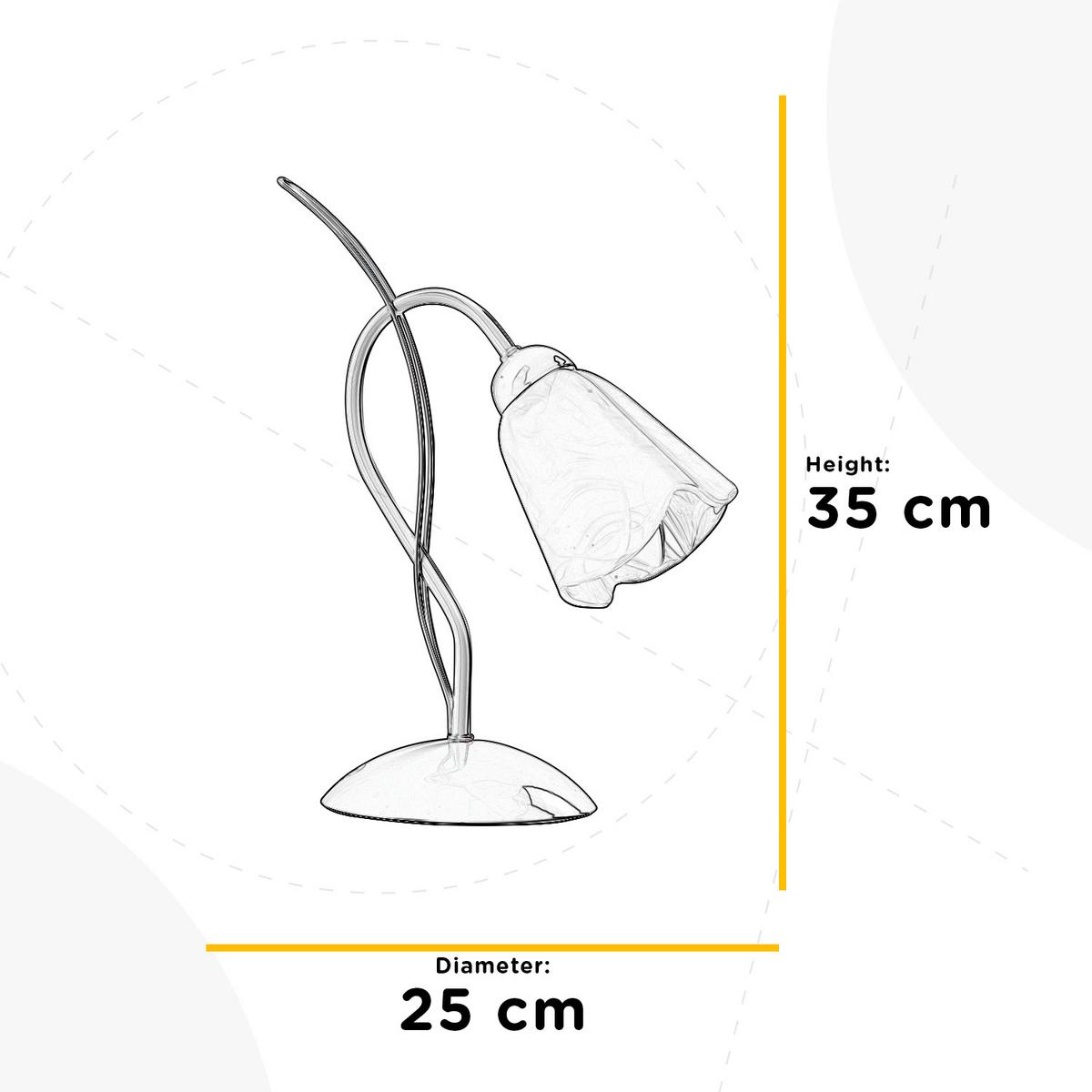 Nachttischleuchte Antron Weiß max. 6 Watt - Weiß, KONVENTIONELL, Glas/Metall (25/35cm)