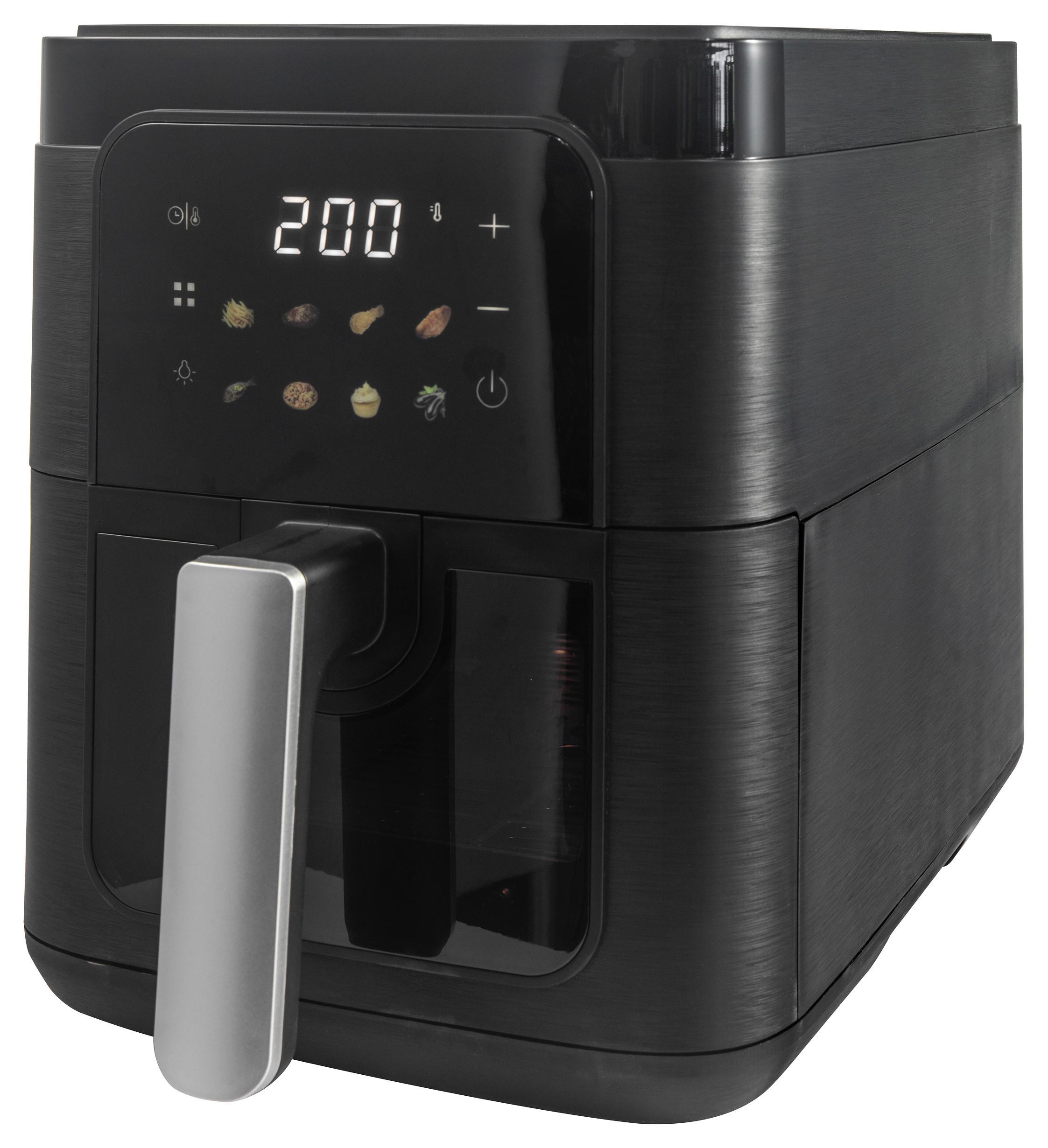 Heißluftfritteuse Schwarz max. 1500 Watt - Schwarz, Trend, Glas/Kunststoff (22,7/45/28,3cm)