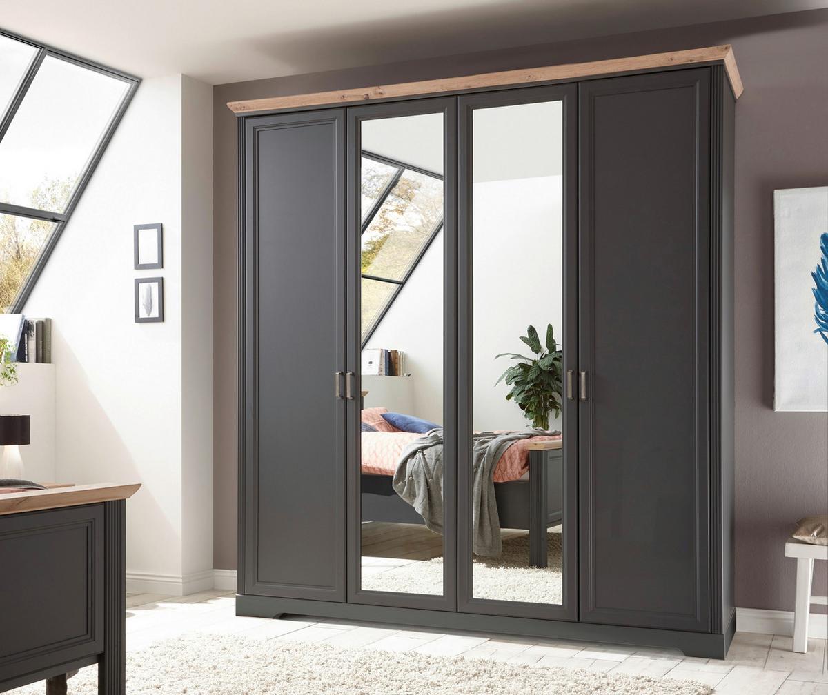 Ormar S Klasičnim Vratima Jasmin Ii - boje grafita/hrast Artisan, Lifestyle, drvni materijal/metal (214/220/64cm) - Modern Living
