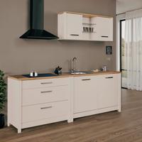 Küchenleerblock Bundle 3 o. Geräte Kaschmir - Kaschmir/Silberfarben, MODERN, Glas/Holzwerkstoff (230cm) - home24