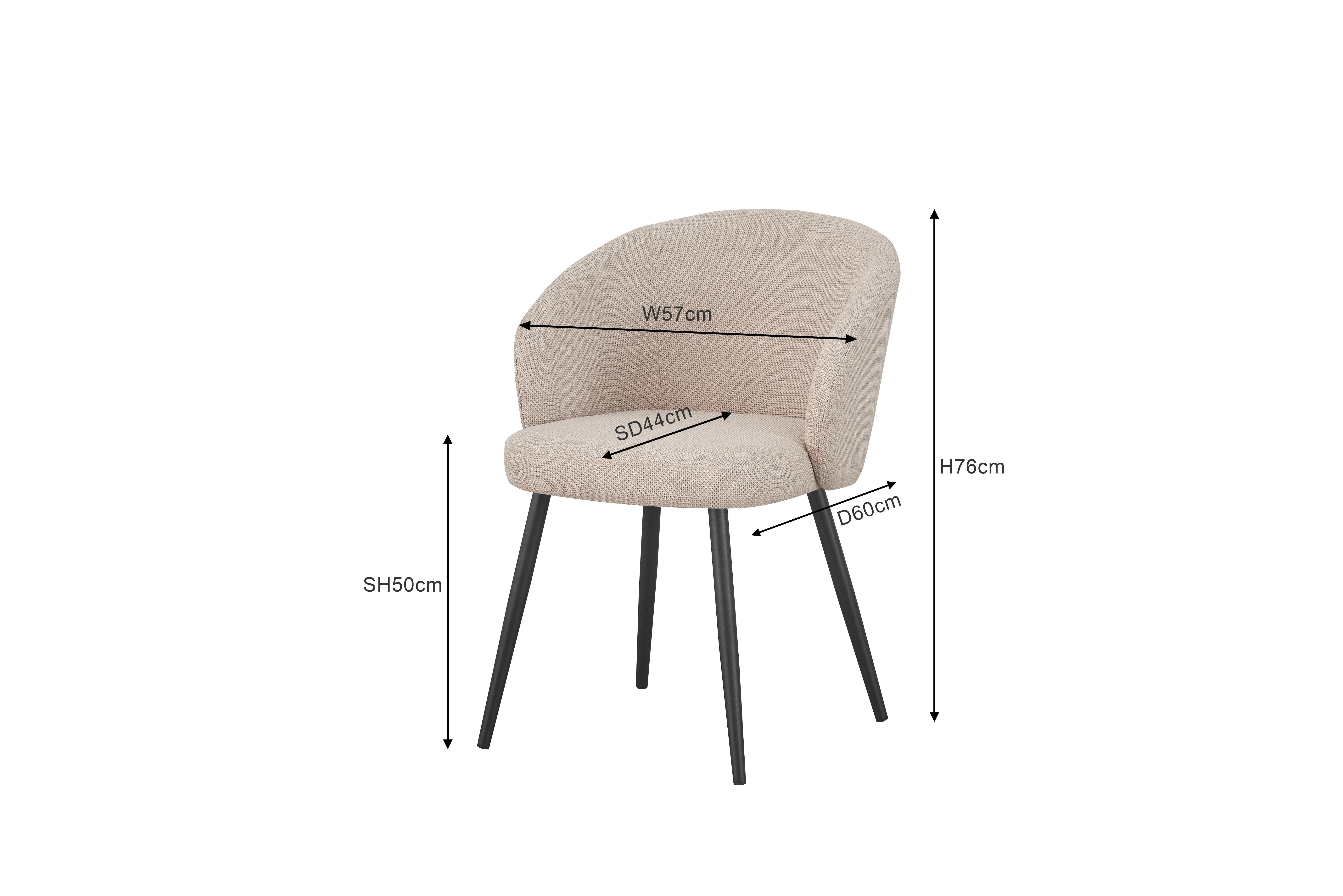STOL NALA - beige/svart, Lifestyle, metall/textil (57/76/60cm) - Mömax