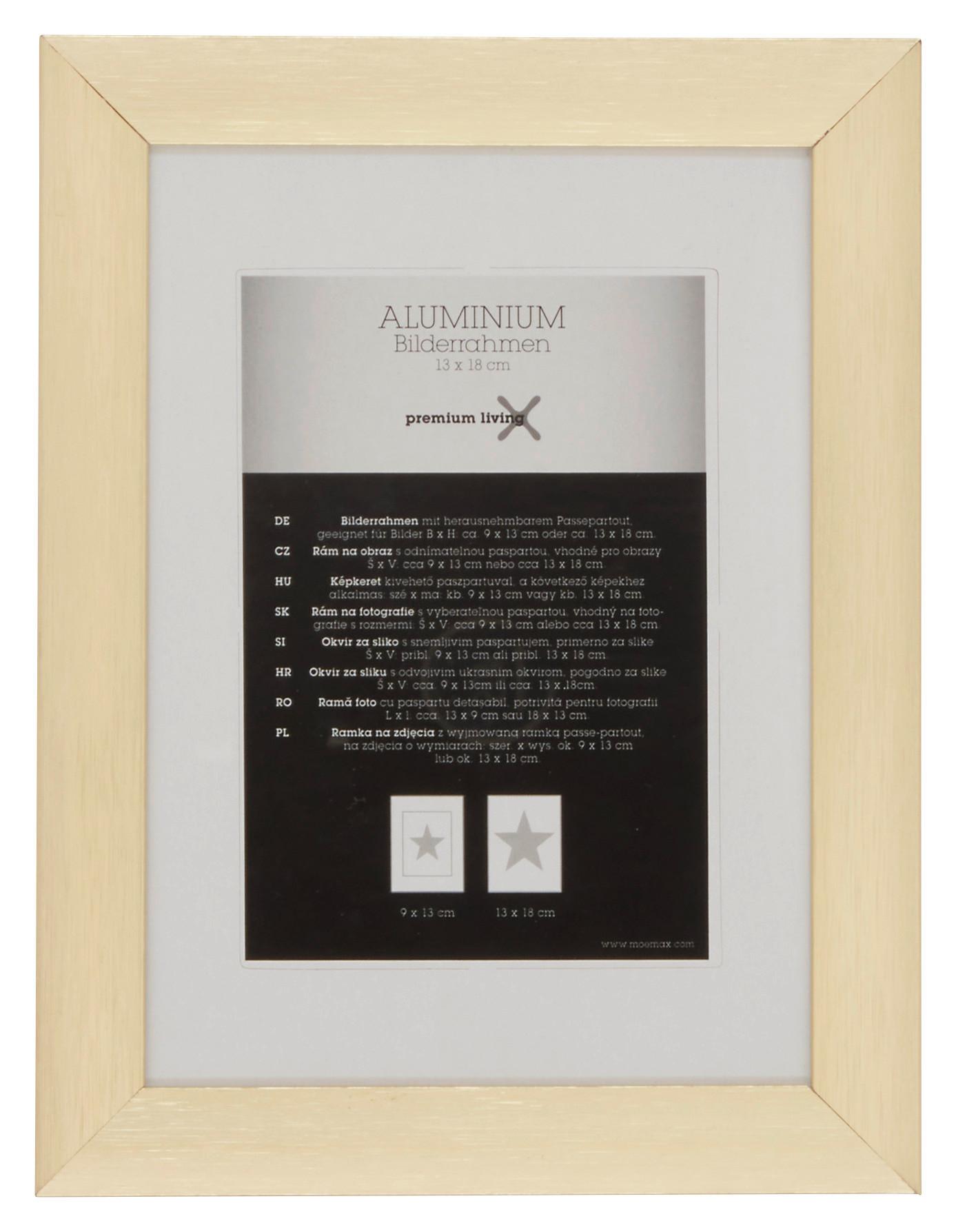 Okvir Za Slike Aluminium - zlate barve/barve medenine, Romantika, kovina (16/21/2.2cm) - Premium Living