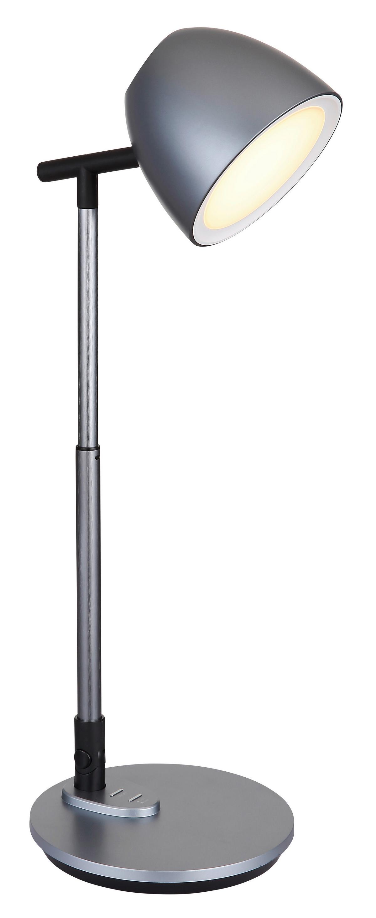 LED-SCHREIBTISCHLEUCHTE 58444 - Dunkelgrau/Opal, Design, Kunststoff/Metall (35cm) - Globo