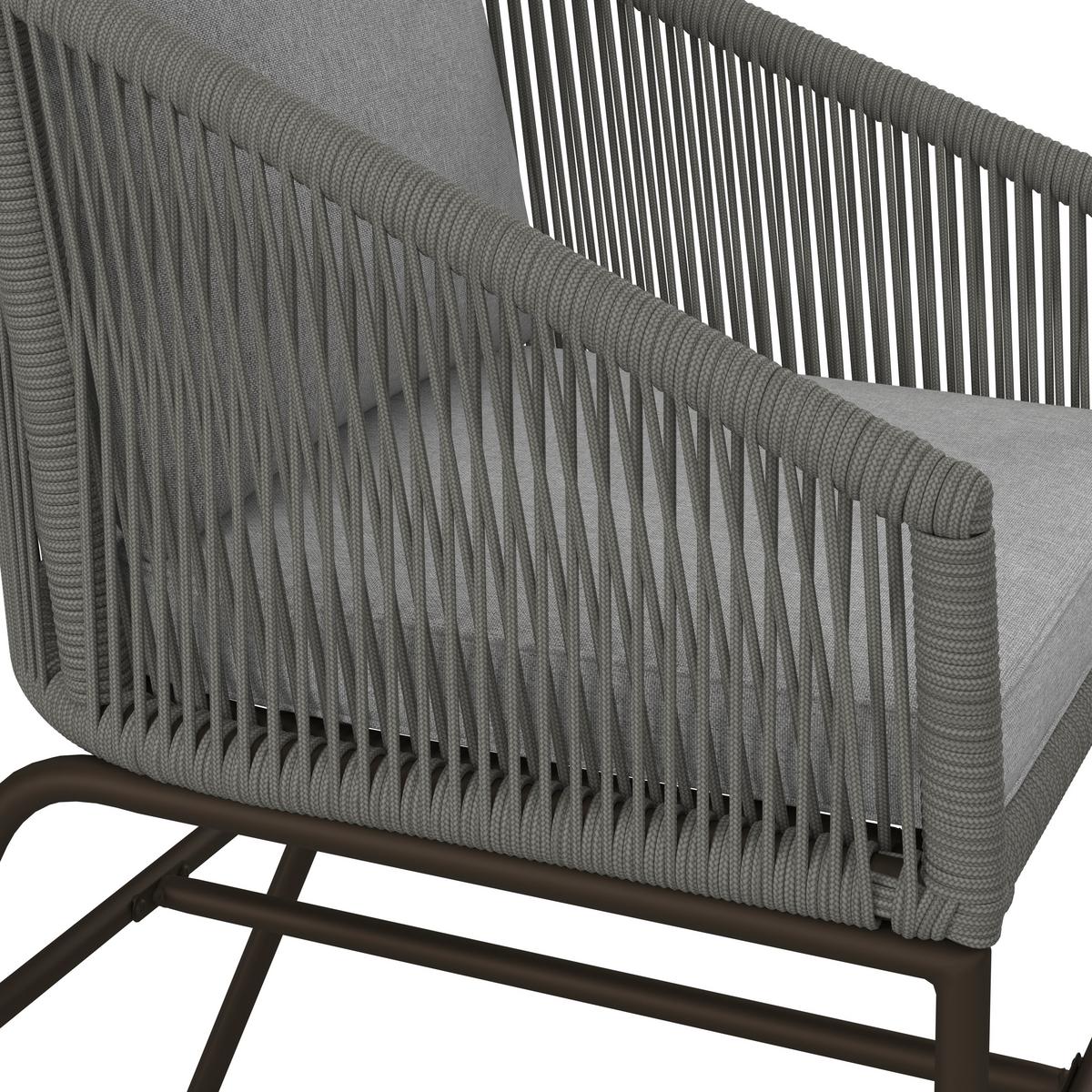 KOMPLET OGRODOWY GIOVANNA - kolor akacjowy/czarny, Modern, metal/tkanina (100/74cm) - Bessagi Garden