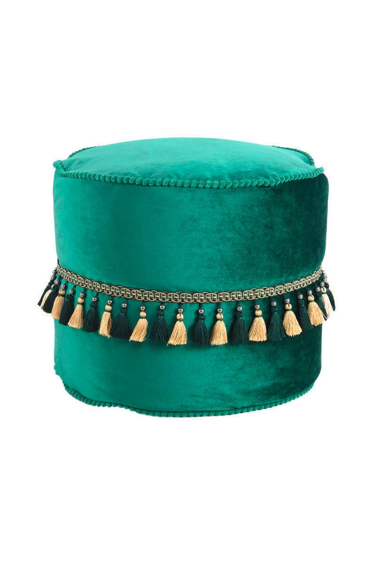 PUF ROS2S - auriu/verde, Lifestyle, textil (45/38/45cm) - Kayoom