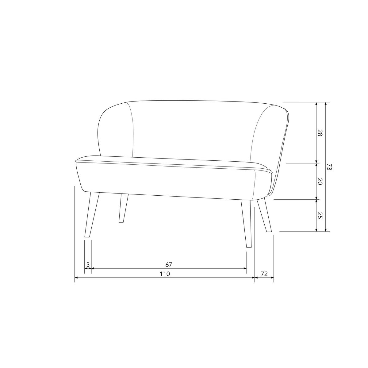Sofa Sara Gelb - Gelb/Schwarz, Design, Holz/Textil (110/73/72cm) - Livetastic
