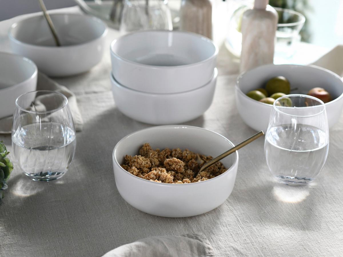 Serviciu de masă Nordic Fjord 16/1 - alb/gri-alb, Basics, ceramică - Creatable