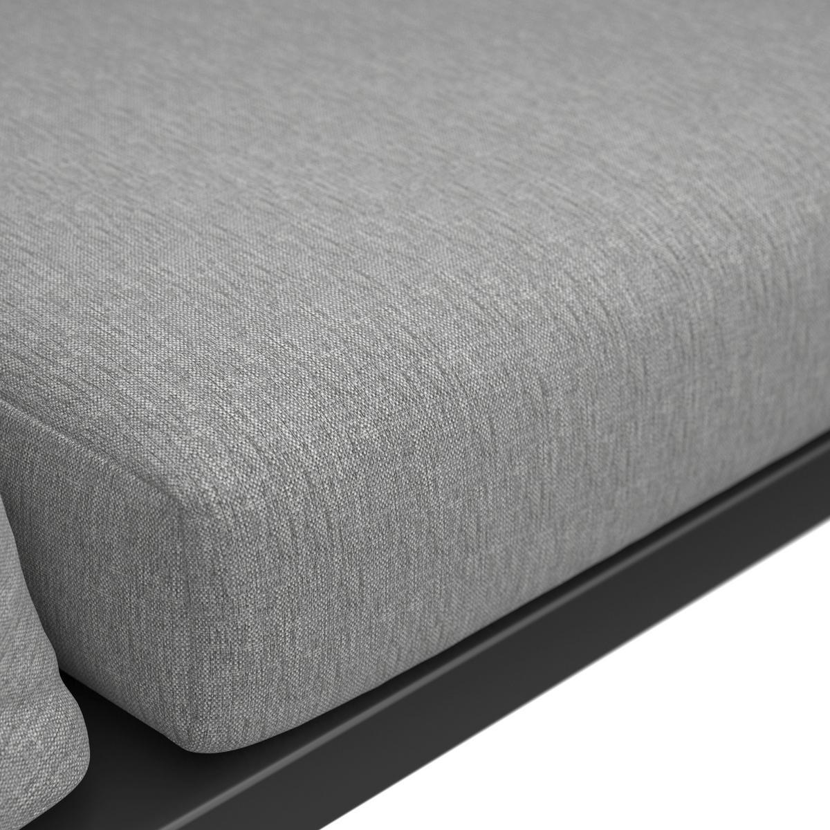 Loungegarnitur-Set Joanne Grau Metall/Outdoorstoff - Schwarz, MODERN, Metall (300/78/80cm) - Bessagi Garden