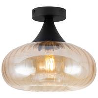 LAMPA SUFITOWA DANIELA - kolor bursztynowy/czarny, Design, metal/szkło (28/23cm) - Collet's Monde