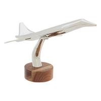 Avion decorativ Johan cca. 49x25 cm - argintiu, Basics, metal (25cm)