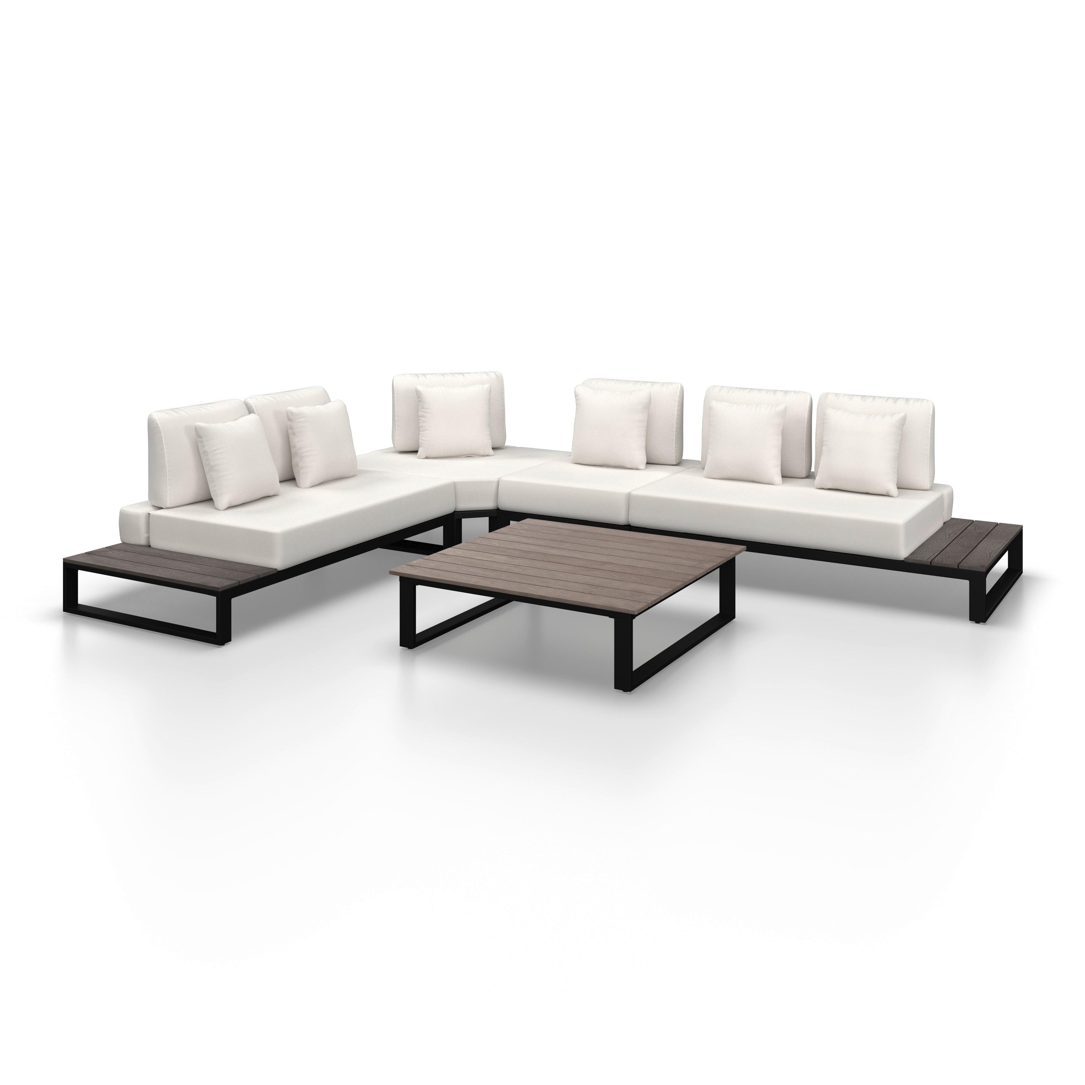 Lounge Garnitura Silvano, Bela - siva/črna, Moderno, kovina/umetna masa (323/79cm) - Bessagi Garden