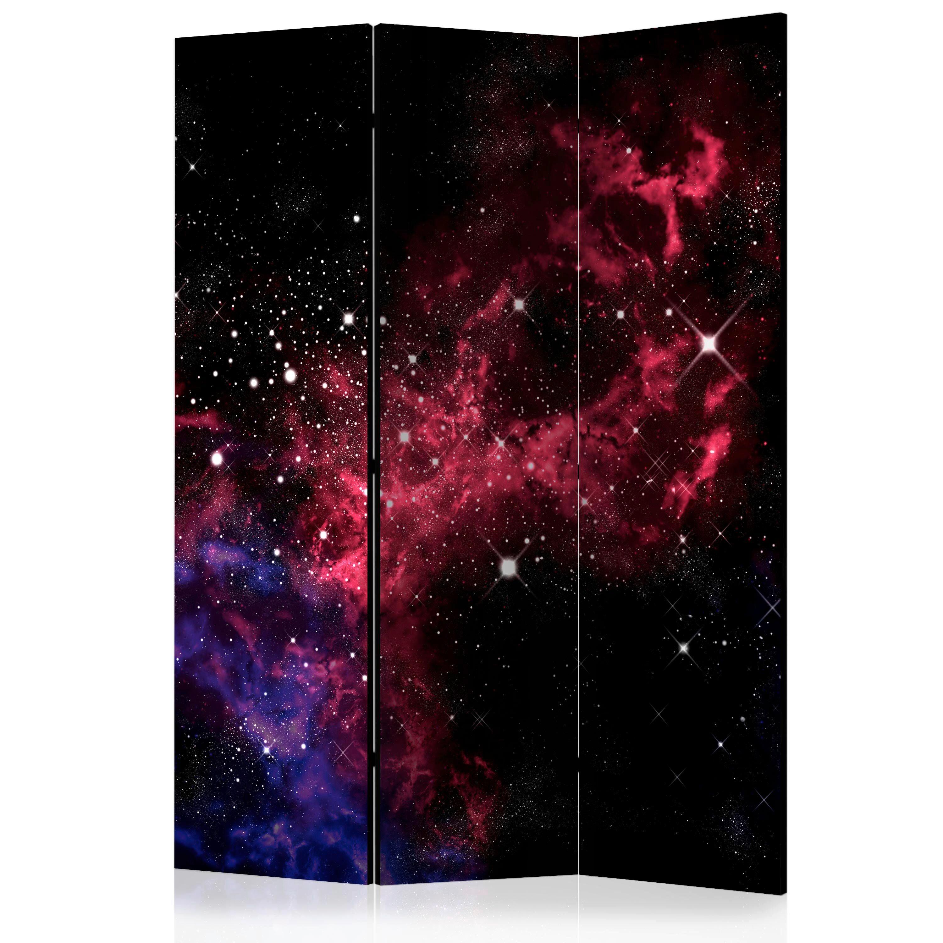Paravan Space, 3-Delni, Dvostranski - magenta/črna, Basics, tekstil/les (135/172/3cm) - artgeist