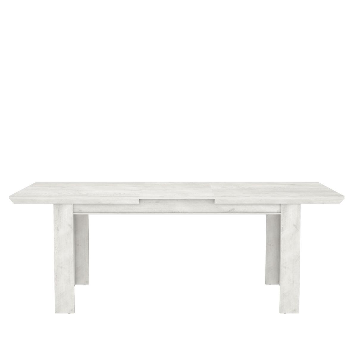 Raztegljiva Miza Kashmir, Bela - bela, Konvencionalno, leseni material (160-206,7/75/90cm) - Premium Living