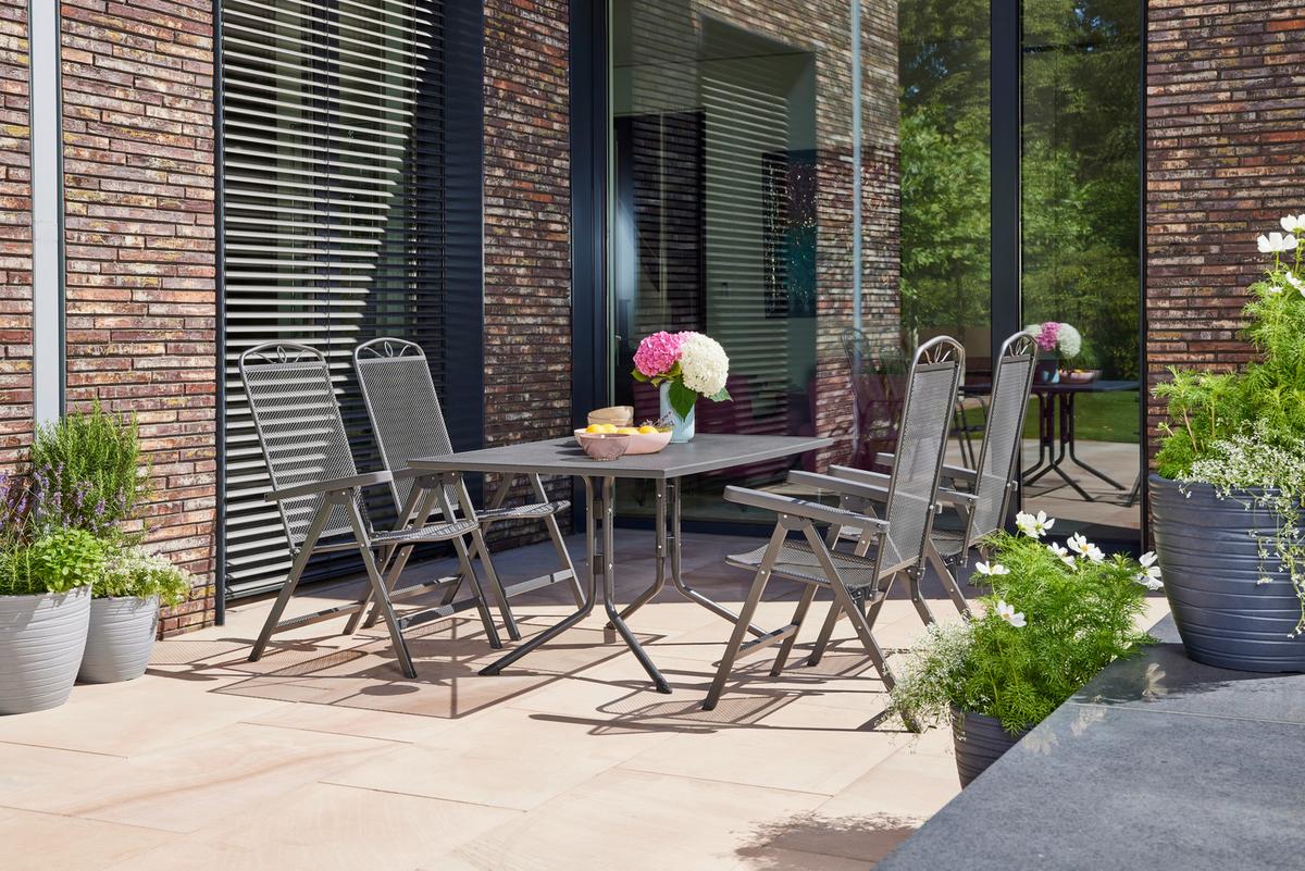 Gartenklappsessel-Set Elda 2-tlg. Anthrazit Hochlehner - Anthrazit, Basics, Metall (65/103/60cm) - Siena Garden