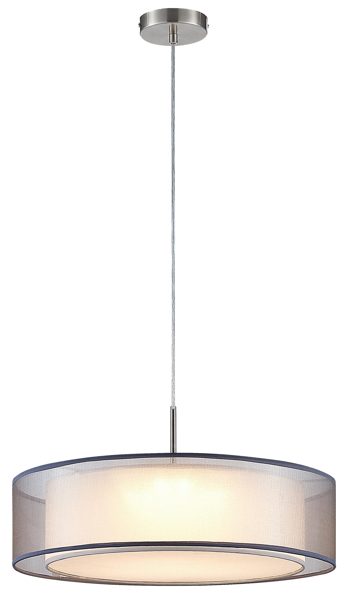 Viseča Svetilka Chloe - siva, Design, kovina/tekstil (50/150cm) - Globo