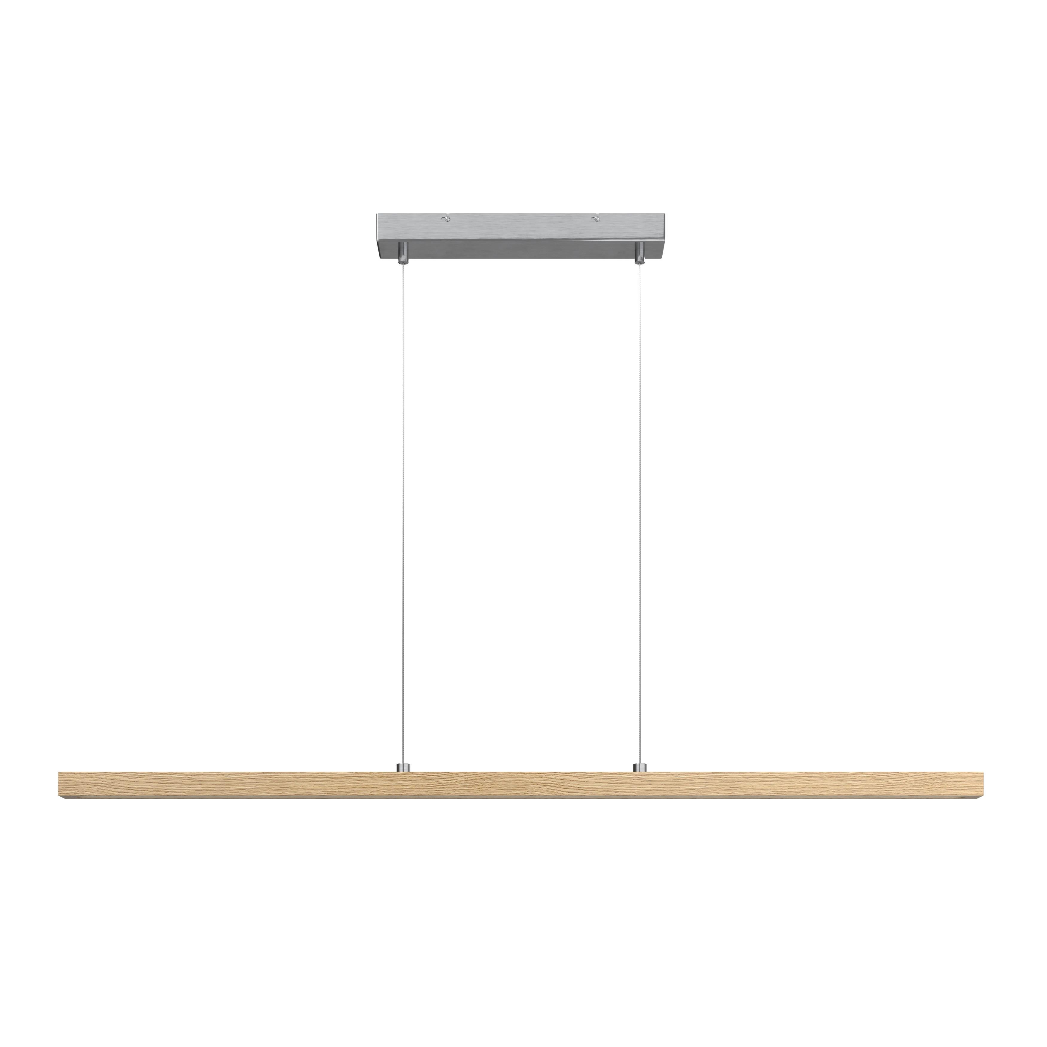 LAMPA WISZĄCA LED EMMA *SBN* - kolor dębowy, Lifestyle, tworzywo sztuczne/drewno (114cm) - Novel