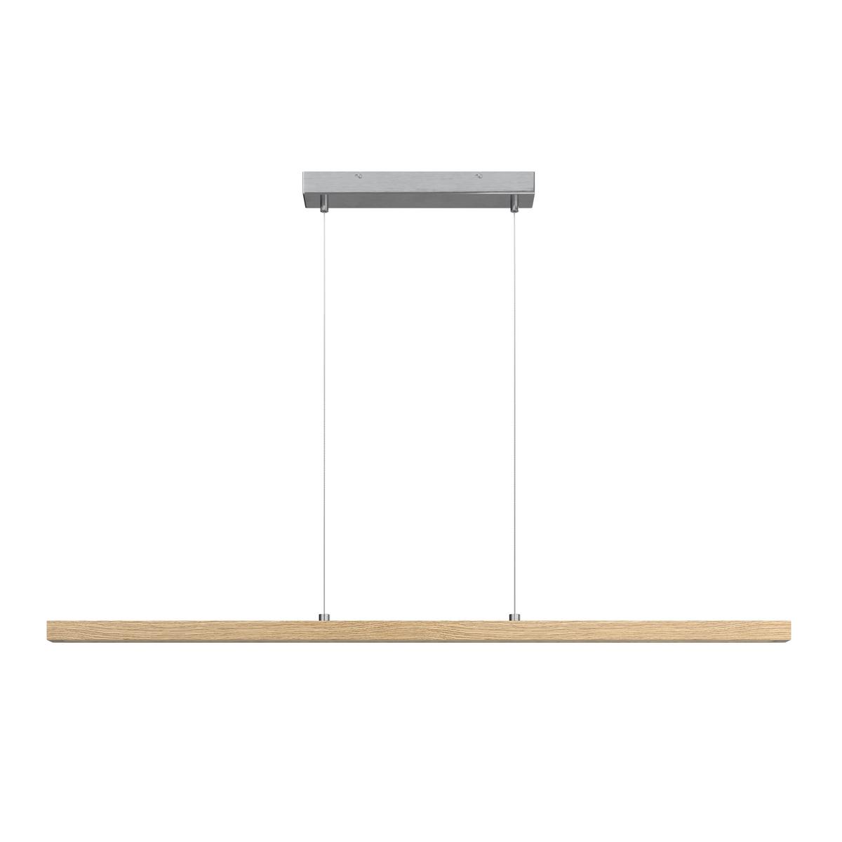 LAMPA WISZĄCA LED EMMA *SBN* - kolor dębowy, Lifestyle, tworzywo sztuczne/drewno (114cm) - Novel