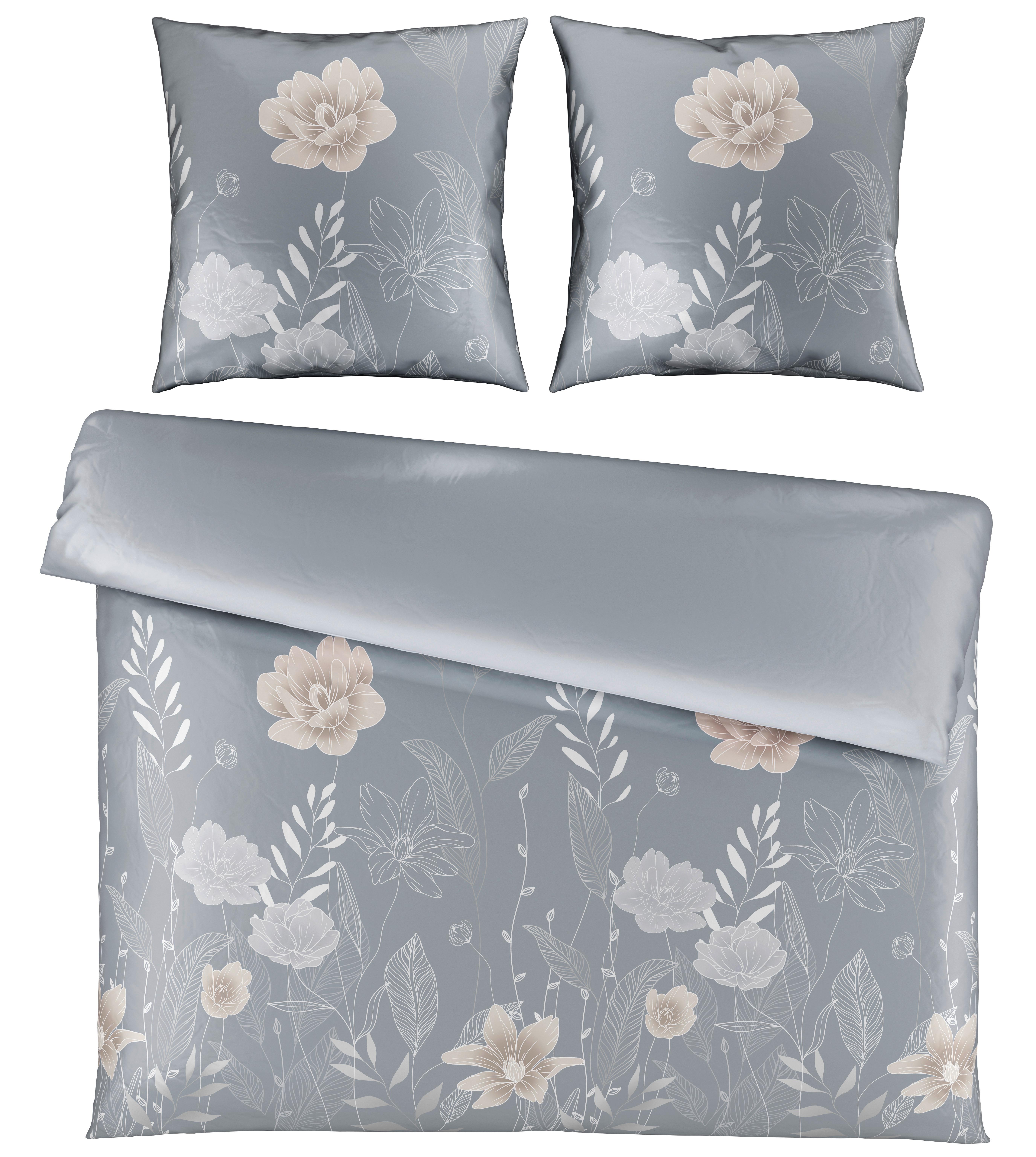 Bettwäsche Nala XXL Grau ca. 200x200cm - Grau, ROMANTIK / LANDHAUS, Textil (200/200cm) - Modern Living