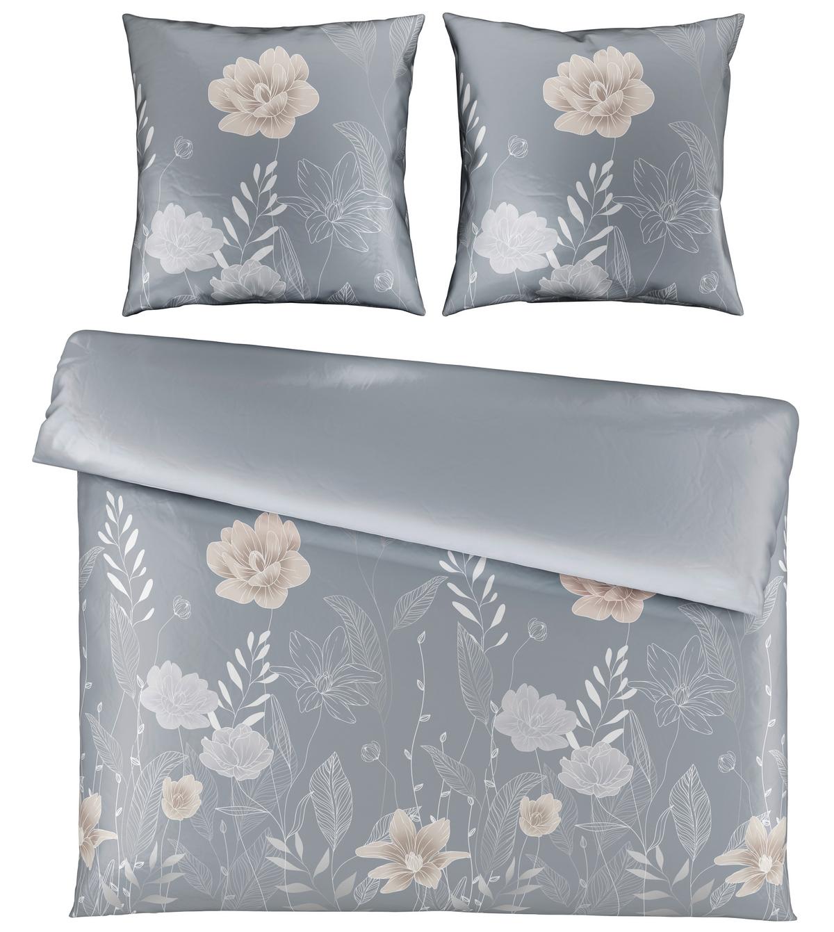 Bettwäsche Nala XXL Grau ca. 200x200cm - Grau, ROMANTIK / LANDHAUS, Textil (200/200cm) - Modern Living