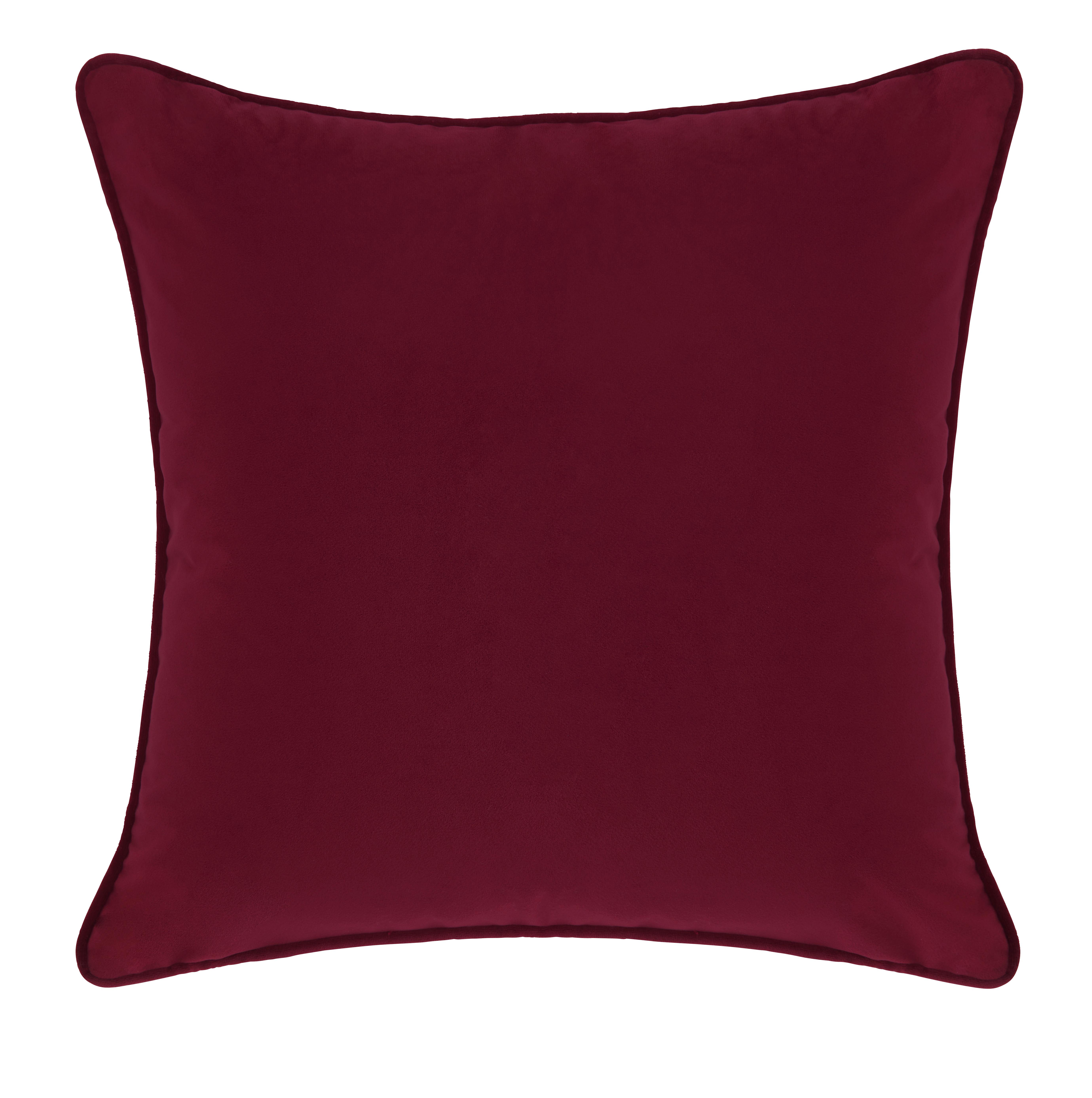 Zierkissen Viola aus Samt ca. 45x45cm - Weinrot, Konventionell, Textil (45/45cm) - Premium Living