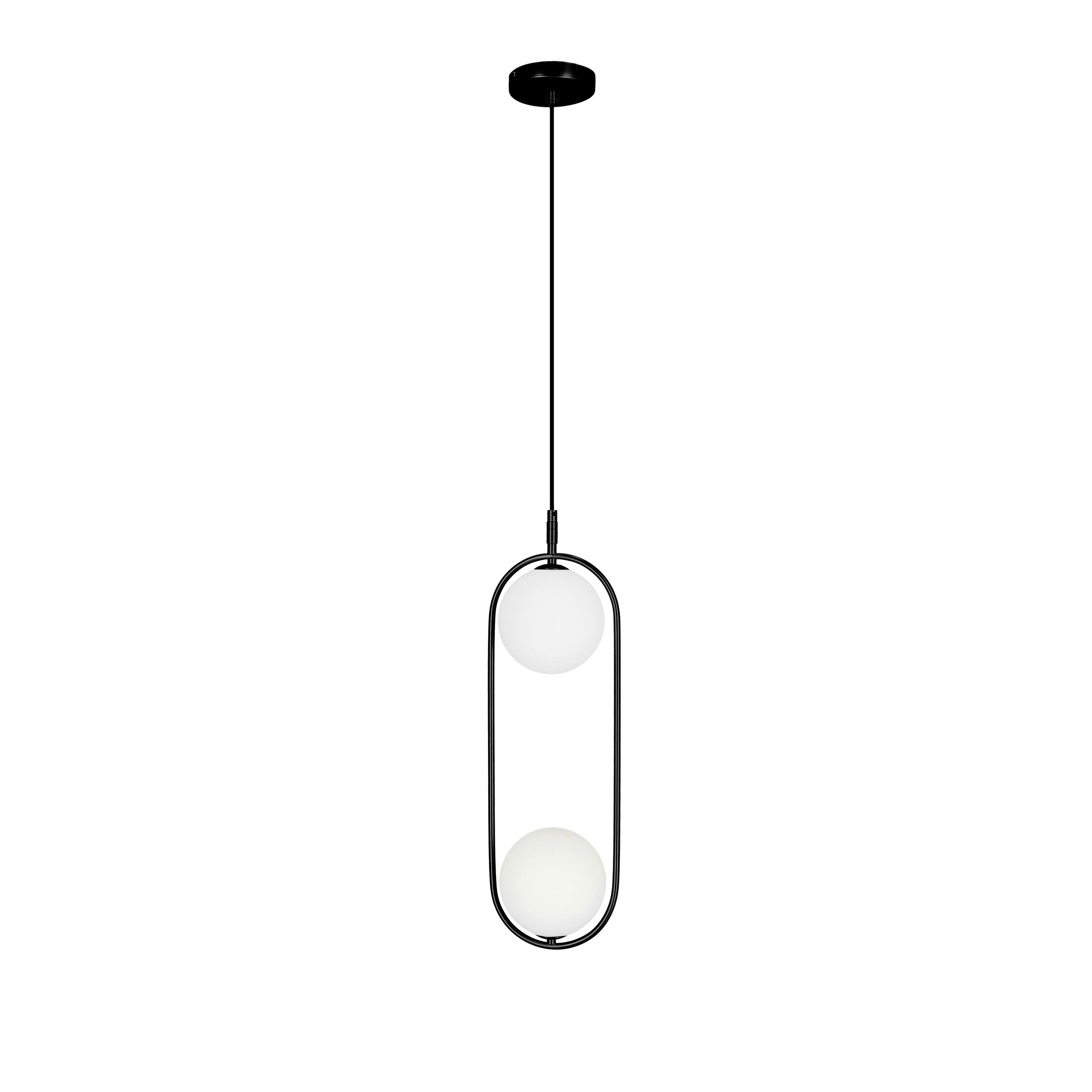 Viseća Svjetiljka Cordel - bijela/crna, Design, metal (18.5/15/140cm)