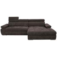 Kutna Garnitura Vegas - tamno smeđa/srebrne boje, Design, drvo/tekstil (294/173cm) - Modern Living