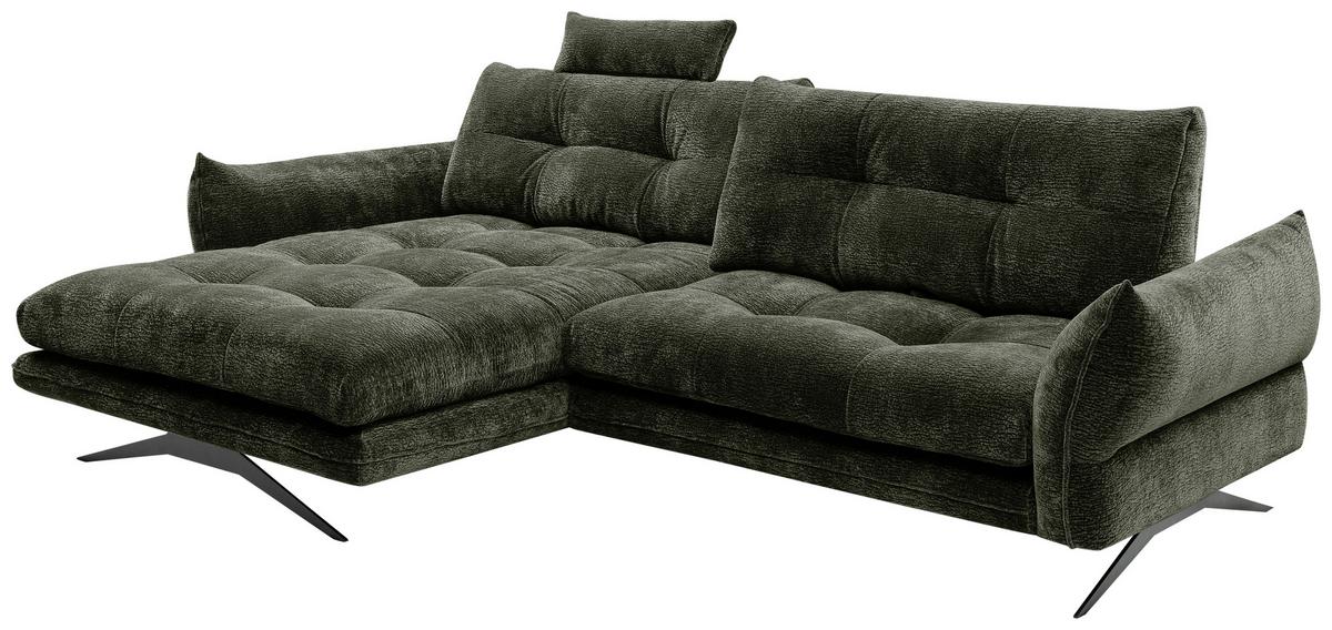 Kutna Garnitura Baxter - siva/crna, Moderno, tekstil/metal (177/68-87/280cm) - Premium Living