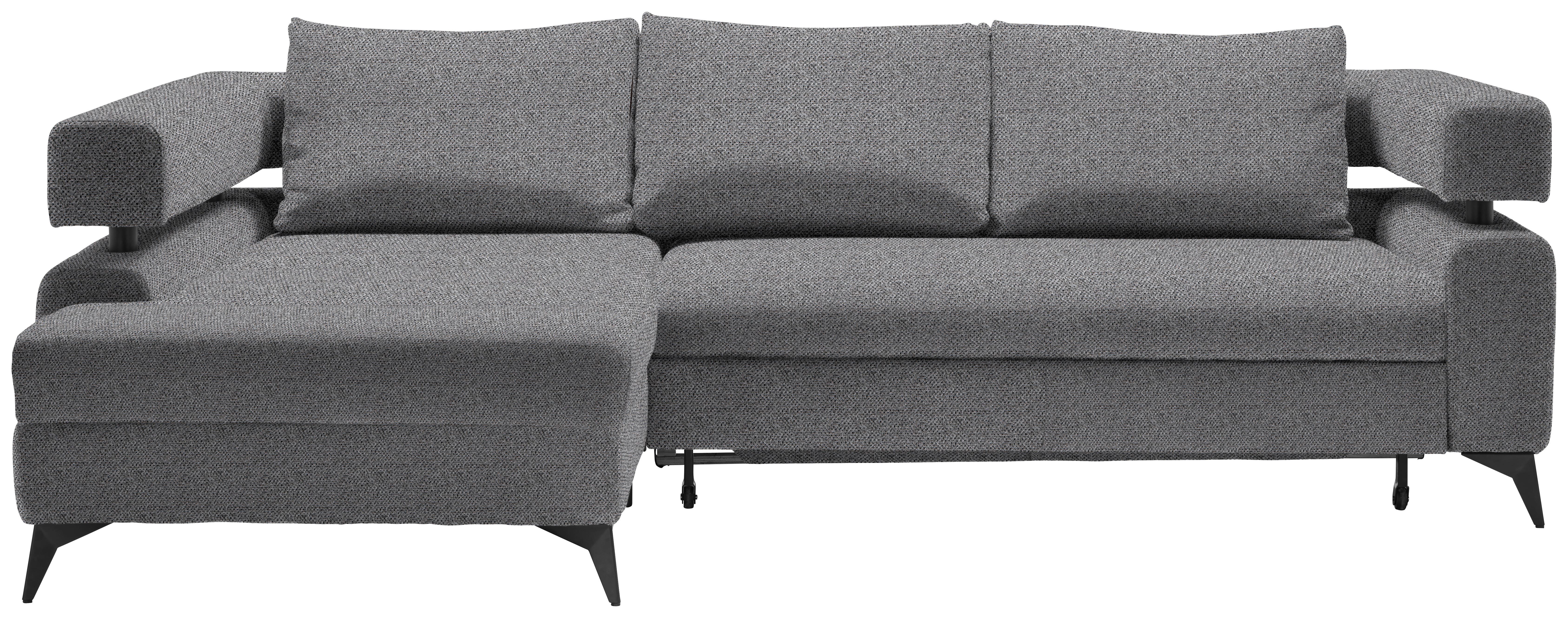 Kutna Garnitura Rosalie - tamno siva/crna, Konvencionalno, tekstil/metal (184/265cm) - Modern Living