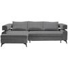 Kutna Garnitura Rosalie - tamno siva/crna, Konvencionalno, tekstil/metal (184/265cm) - Modern Living