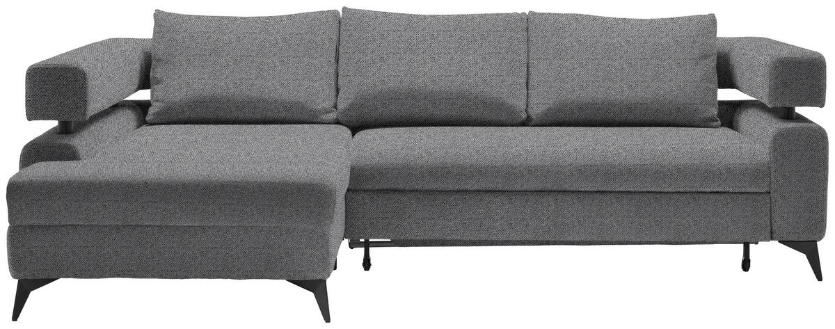 Kutna Garnitura Rosalie - tamno siva/crna, Konvencionalno, tekstil/metal (184/265cm) - Modern Living