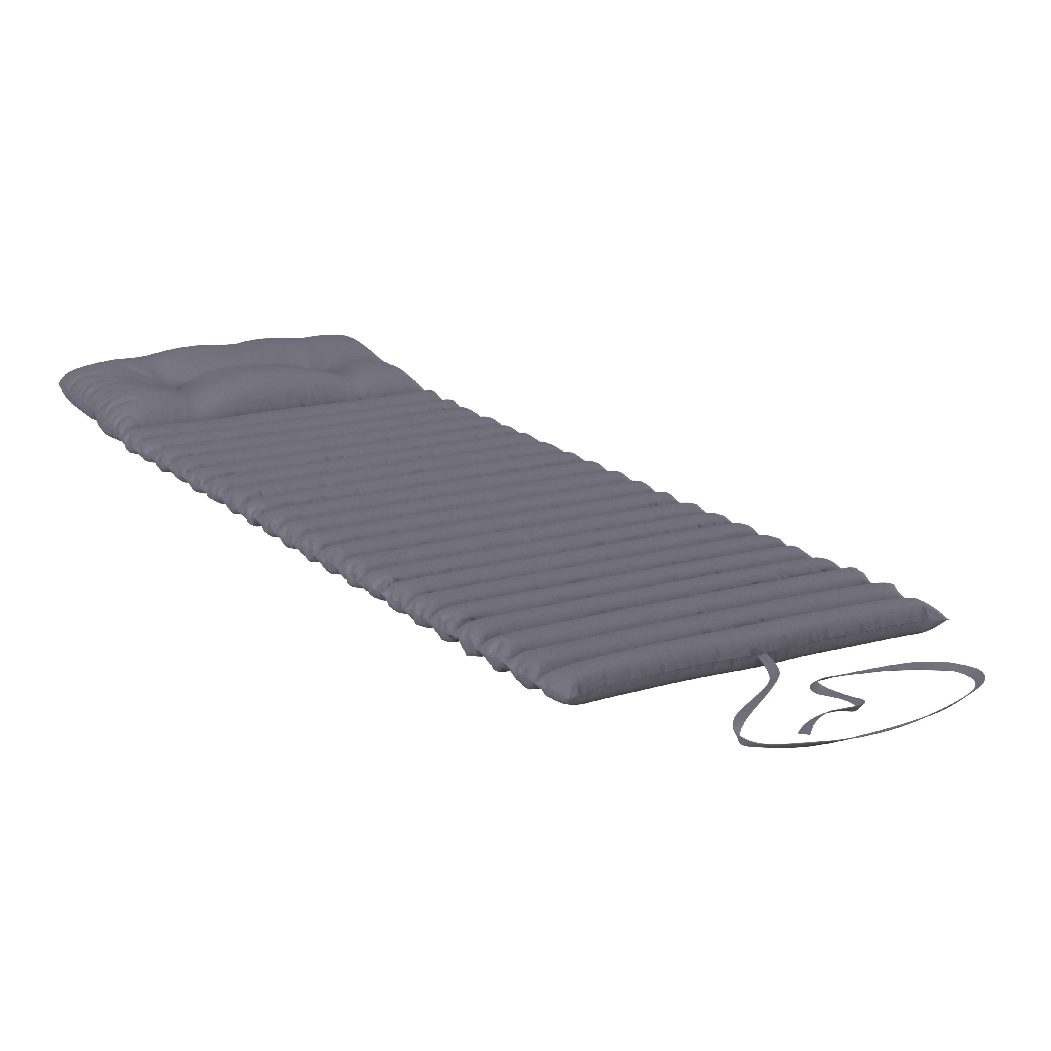 Liegenauflage Luna ca. 180x60x5 cm Grau - Grau, MODERN, Textil (180/5/60cm) - Bessagi Garden