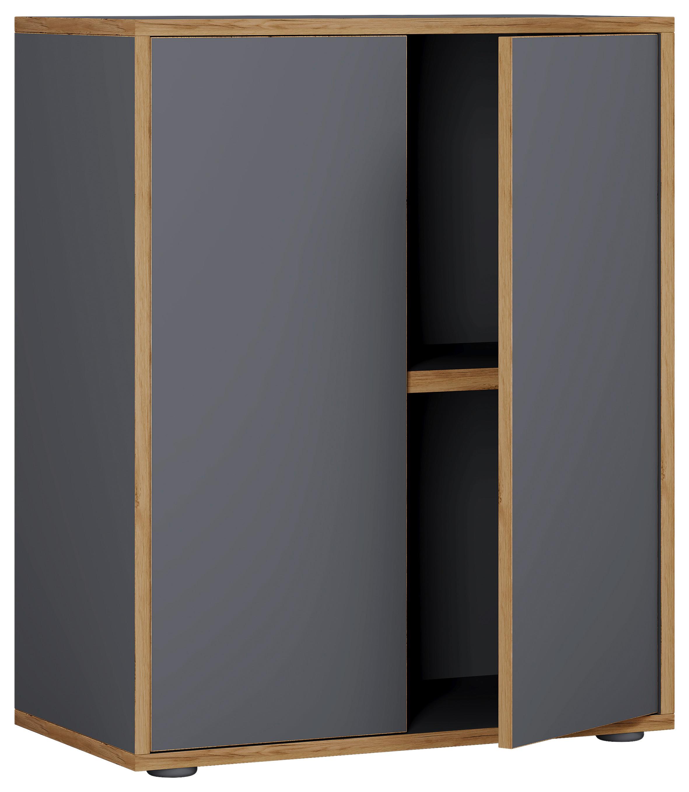 AKTENSCHRANK SALIA B60 - Honigeiche/Anthrazit, Design, Holzwerkstoff (60/74/33cm) - MID.YOU