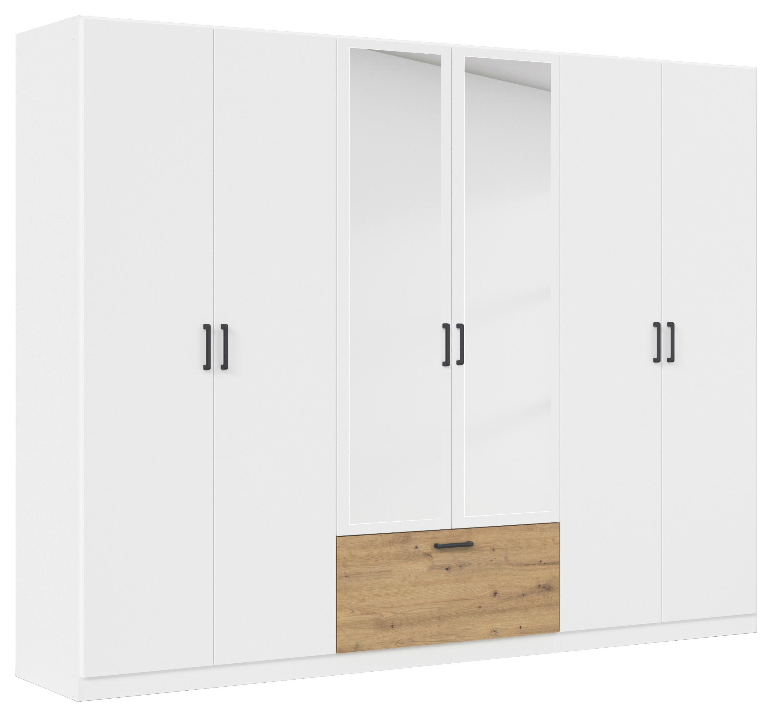 Omara Za Oblačila Bari, Bela, Barva Hrasta - siva/bela, Basics, kovina/leseni material (271/210/54cm) - Boxxx