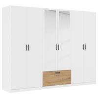 Omara Za Oblačila Bari, Bela, Barva Hrasta - siva/bela, Basics, kovina/leseni material (271/210/54cm) - Boxxx