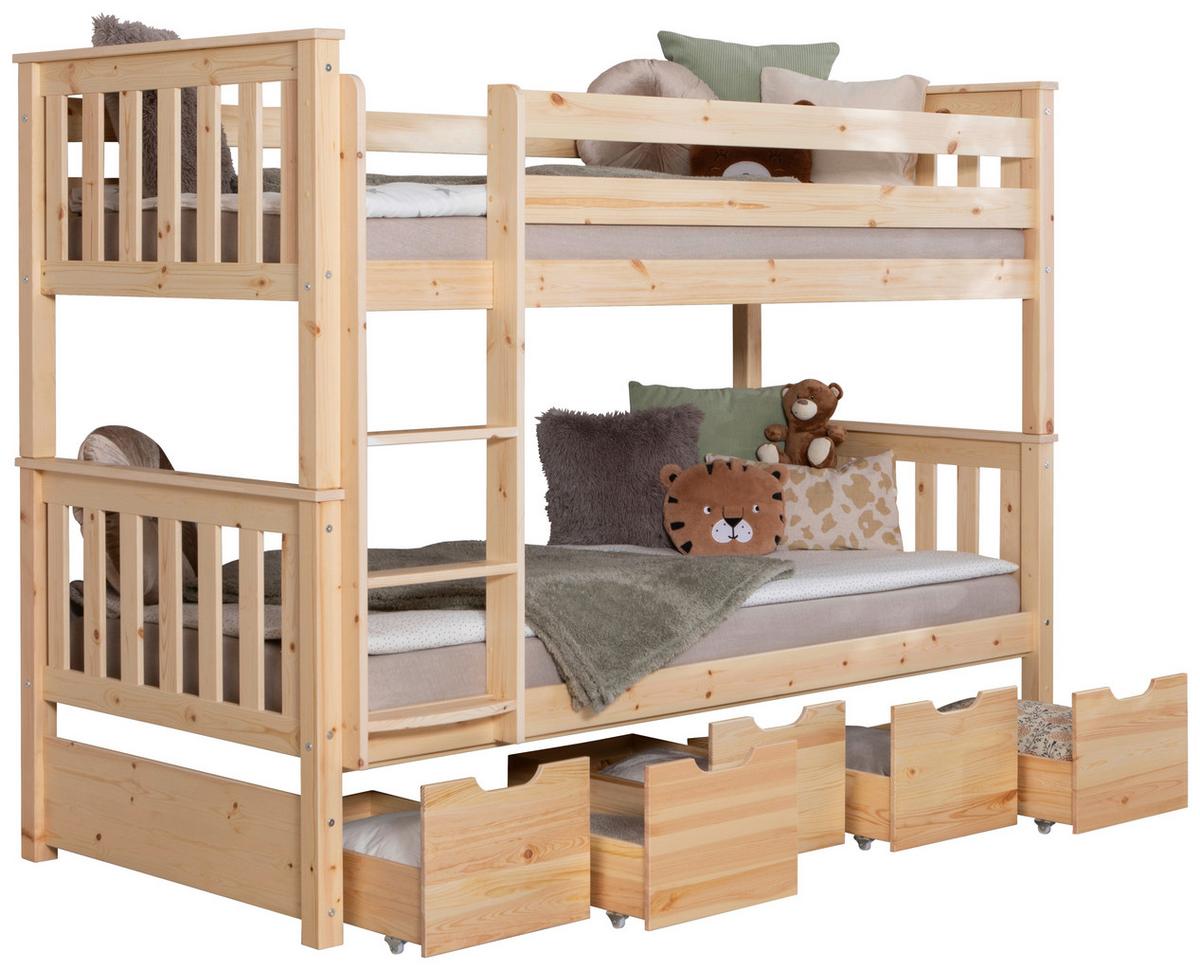 Etagenbett Sammy Naturfarben ca. 90x200cm - Naturfarben, MODERN, Holz (90/200cm) - MID.YOU