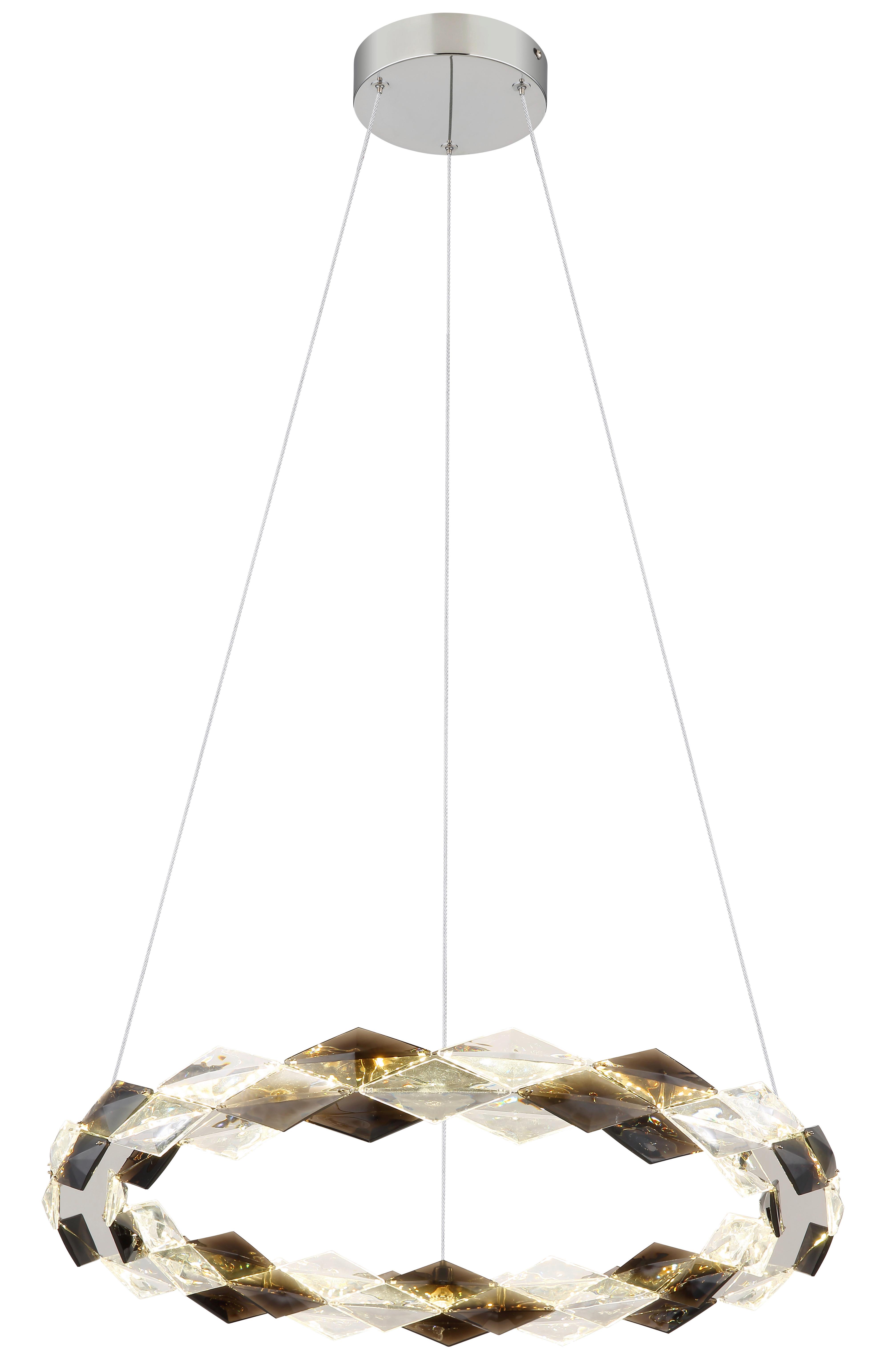 LED-HÄNGELEUCHTE 67318H1 - Klar, Design, Kunststoff/Metall (55/130cm) - Globo