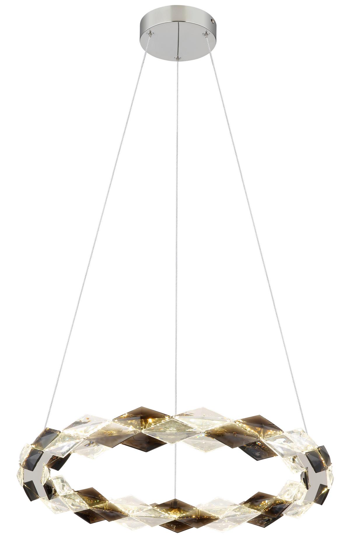 LED-HÄNGELEUCHTE 67318H1 - Klar, Design, Kunststoff/Metall (55/130cm) - Globo