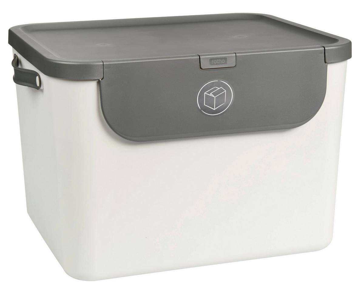 KOSZ NA ODPADY 1068301023 - antracytowy/biały, Konventionell, tworzywo sztuczne (40,5/34/52,3cm) - Rotho