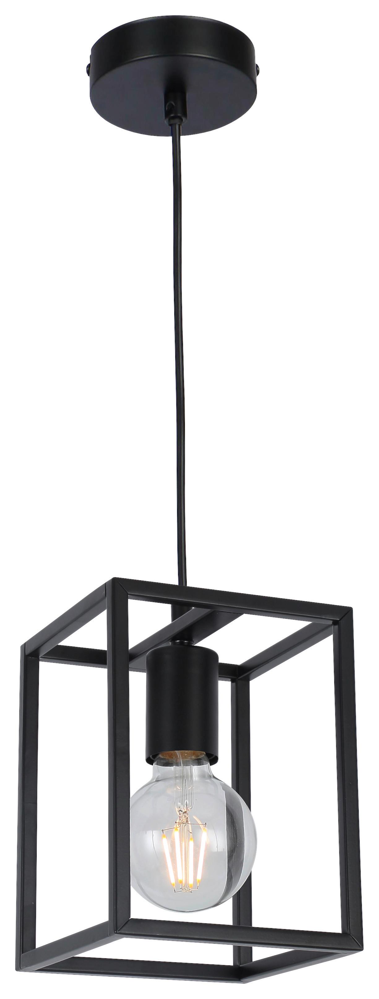 Viseča Svetilka Qaudri - črna, Konvencionalno, kovina (15/15/120cm) - Premium Living