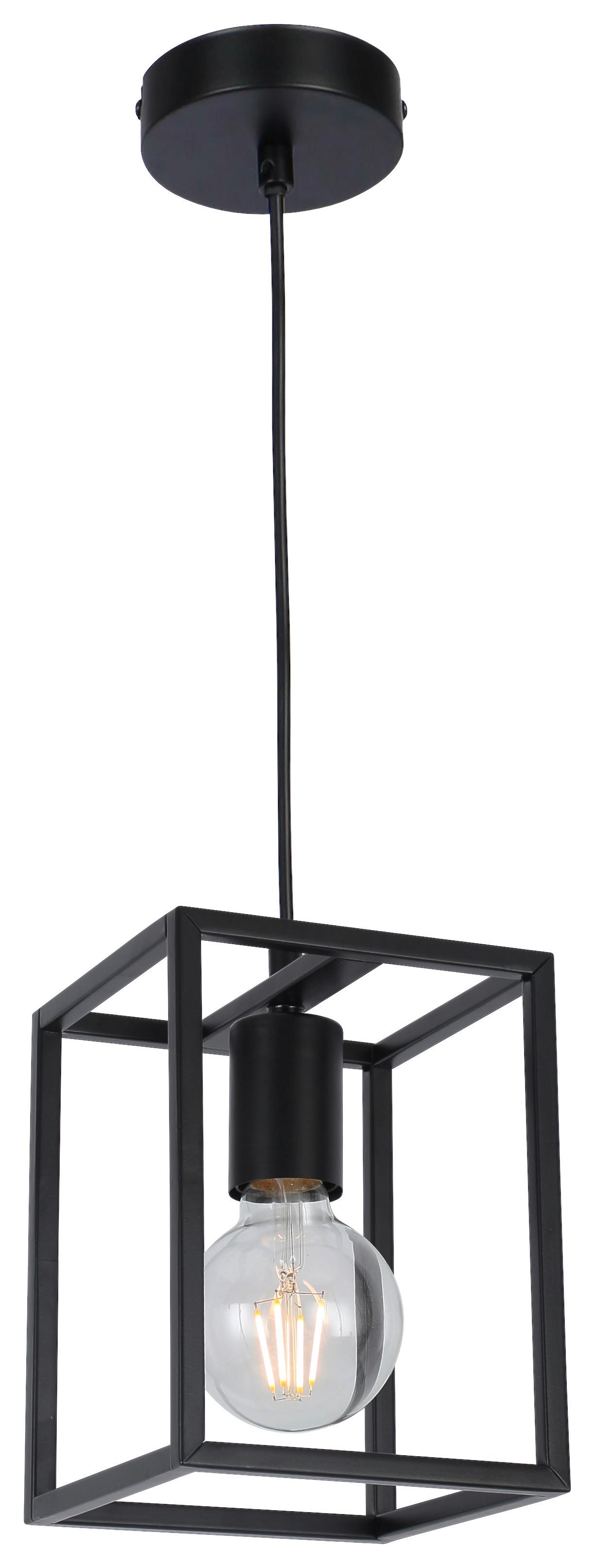 Hängeleuchte Qaudri max. 40 Watt - Schwarz, KONVENTIONELL, Metall (15/15/120cm) - Modern Living